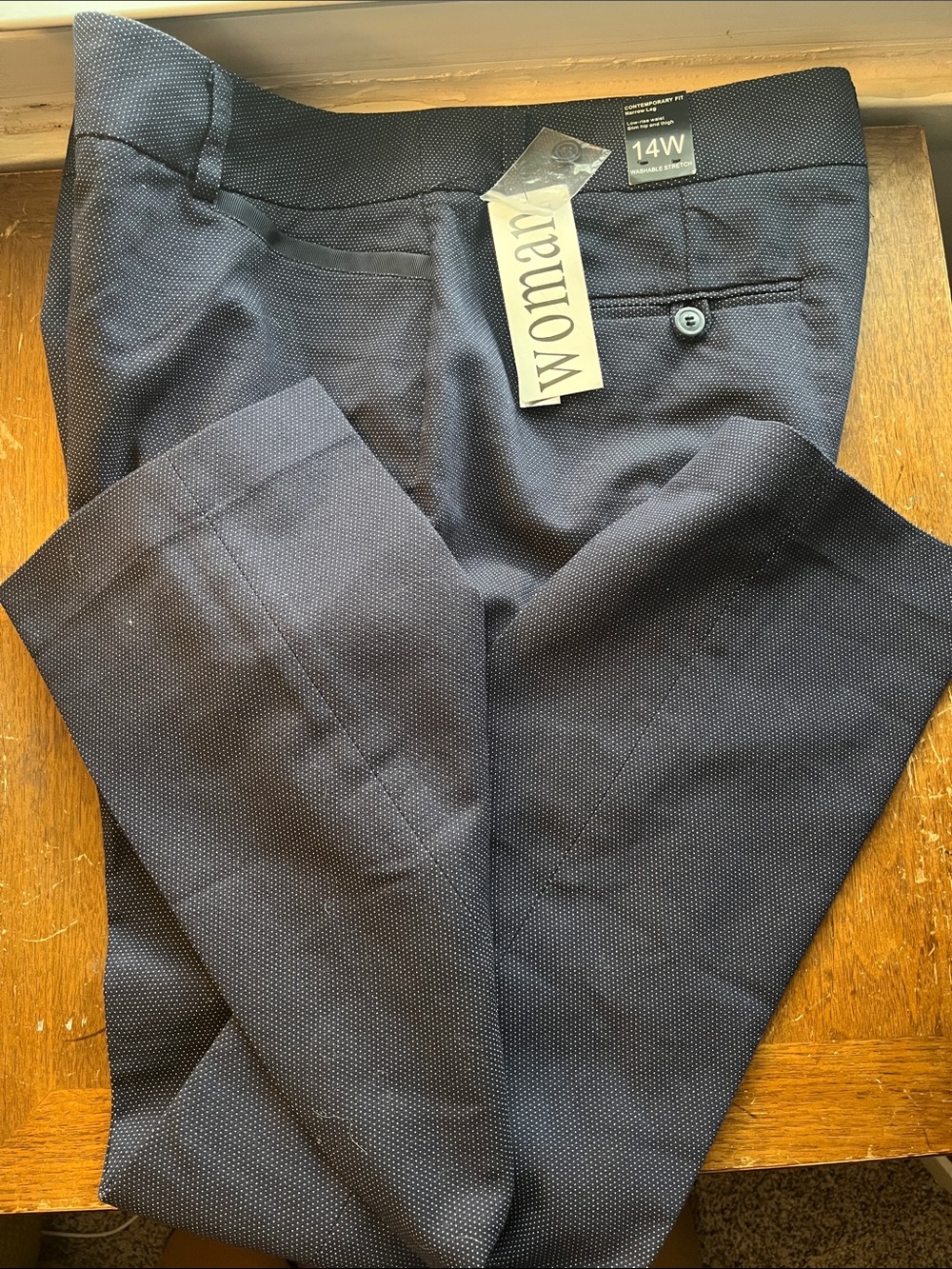 Slacks w/pin sized polka dots